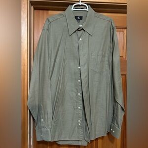 Calvin Klein Tan Dress Shirt Classic Long-Sleeve